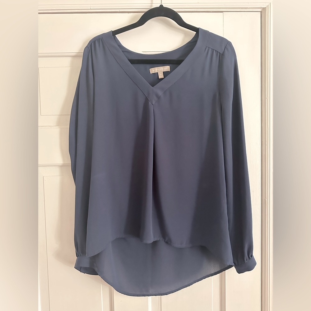 Long sleeve, navy banana republic blouse